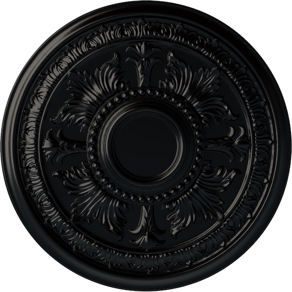Ekena Millwork Tellson Ceiling Medallion (Fits Canopies up to 6 3/4"), Hand-Painted Jet Black, 30 5/8"OD x 2 1/2"P CM30TEBLF - main